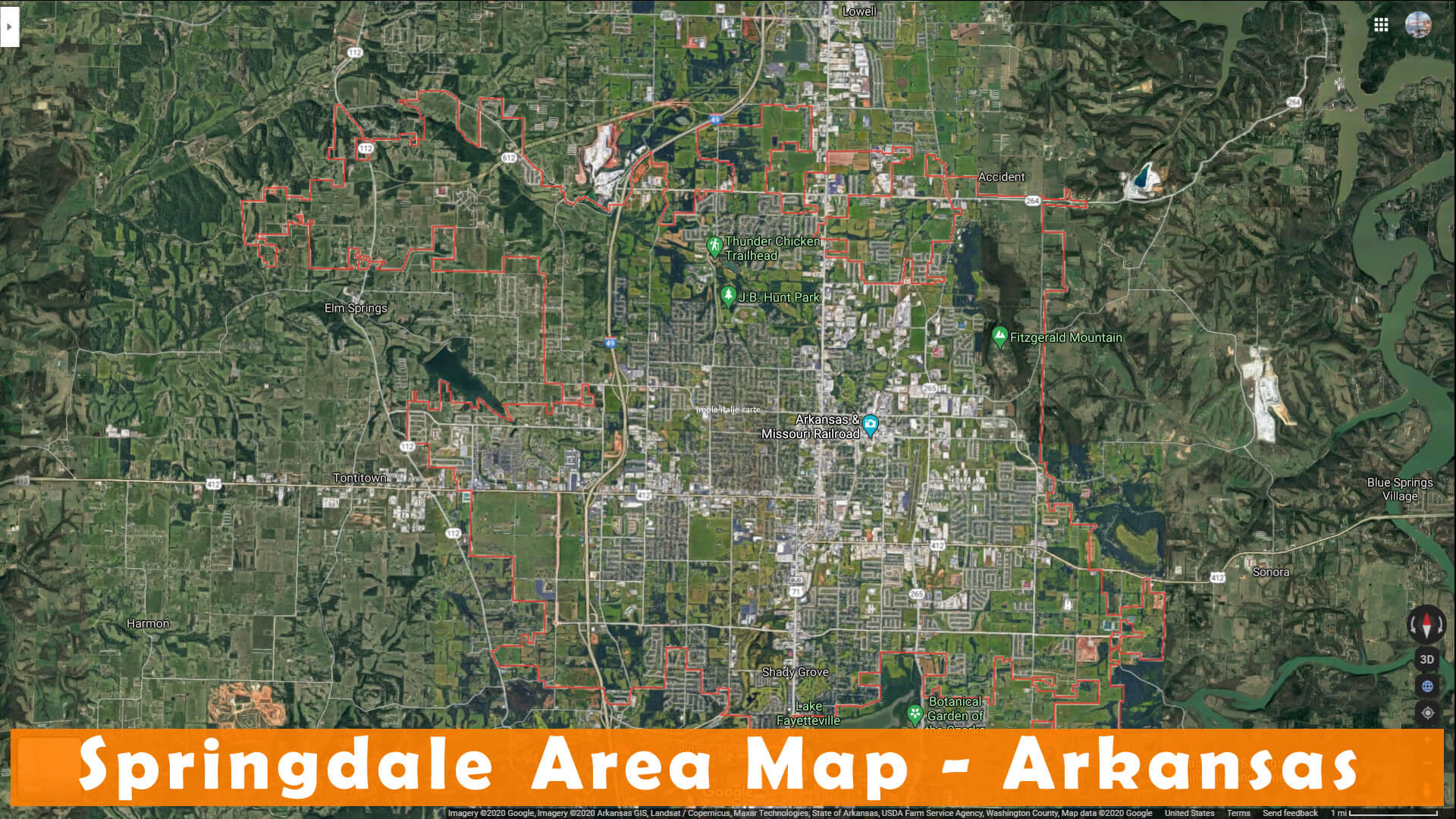 Springdale Zone Carte Arkansas